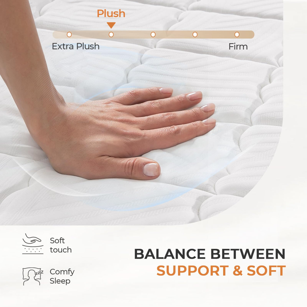 Sweetnight Colchón Twim de 10 Pulgadas en una Caja con Espuma cómoda, Bolsillo Envuelto Individualmente para Aislamiento de Movimiento y Alivio del Dolor, colchones de tamaño Doble Certificado