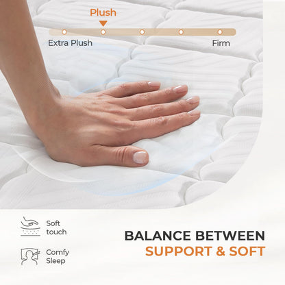 Sweetnight Colchón Twim de 10 Pulgadas en una Caja con Espuma cómoda, Bolsillo Envuelto Individualmente para Aislamiento de Movimiento y Alivio del Dolor, colchones de tamaño Doble Certificado