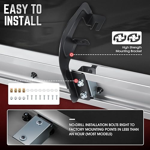 DNA Motoring Estribos Laterales de Acero Inoxidable para Chevrolet Silverado/GMC Sierra 2007-2019