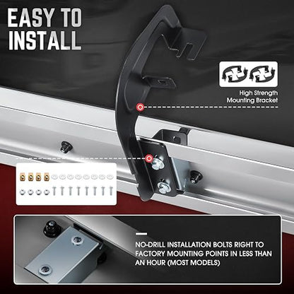 DNA Motoring Estribos Laterales de Acero Inoxidable para Chevrolet Silverado/GMC Sierra 2007-2019