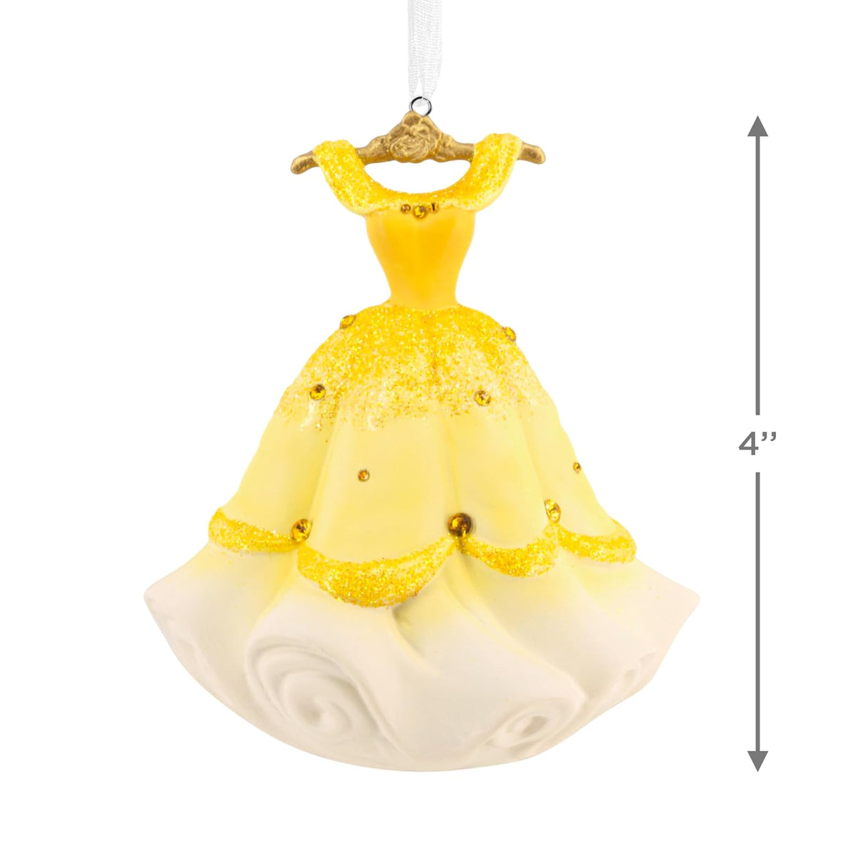 Hallmark - Vestido de Navidad de Princesa Bella de Disney, cerámica, Regalos para los fanáticos de Disney