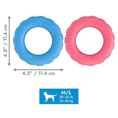 Kong Puppy Tires, color Rosa/Azul, Mediano/Grande