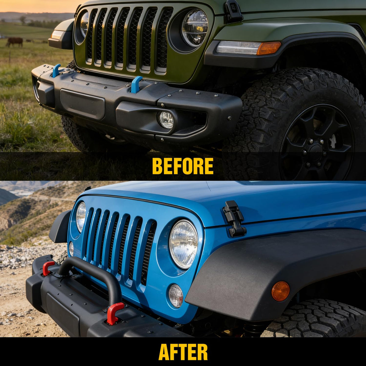 Nilight Protector de Cepillo para Polvo Frontal, Compatible con Jeep Wrangler JL 2018-2025, Gladiator JT 2019-2025, Protector de Rejilla de Barra de Acero se Adapta a Parachoques de Acero Rubicon de