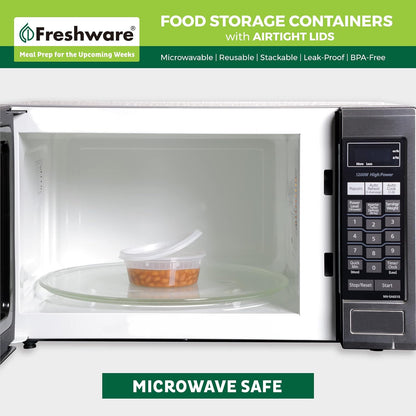 Freshware, YH-S8X50, Contenedores de almacenamiento para alimentos, plástico con tapas herméticas, 228 g, para control de porciones, 50 unidades
