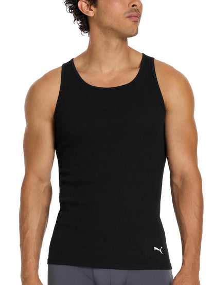 Puma - Playera sin Mangas de algodón Acanalada para Hombre, 5 Unidades