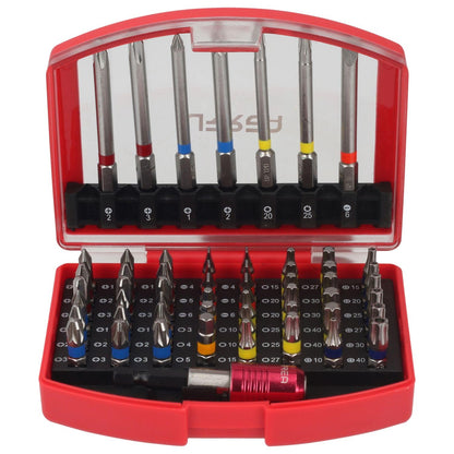 Urrea 61956 Juego combinado de puntas hexagono de 1/4" con adaptador magnético de poder, 56 piezas