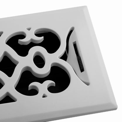 Accord Rejilla plástico para piso con diseño victoriano, Tradicional, 4" x 14", Blanco