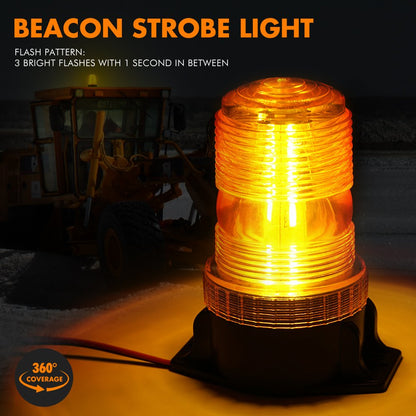 Xprite 30 LED Ámbar Luz Estroboscópica de Baliza para Montacargas Luces Intermitentes de Advertencia de Seguridad para Cortacésped de 10-110V, ATV, Camiones, Tractor, Carritos de Golf, UTV, Autos