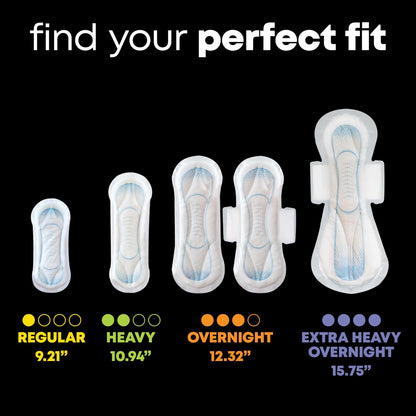 U by Kotex Compresas femeninas de seguridad con alas, absorción extra pesada, sin perfume, 48 unidades (2 paquetes de 24) (el embalaje puede variar)