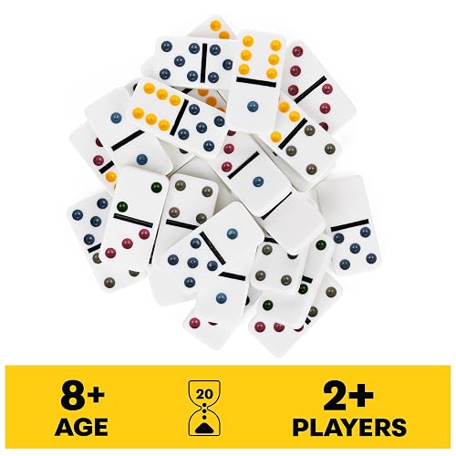 Spin Master Games, juego de dominó de tren mexicano, juego de mesa de azulejos en estuche de transporte de aluminio, juegos para la noche de juegos familiares