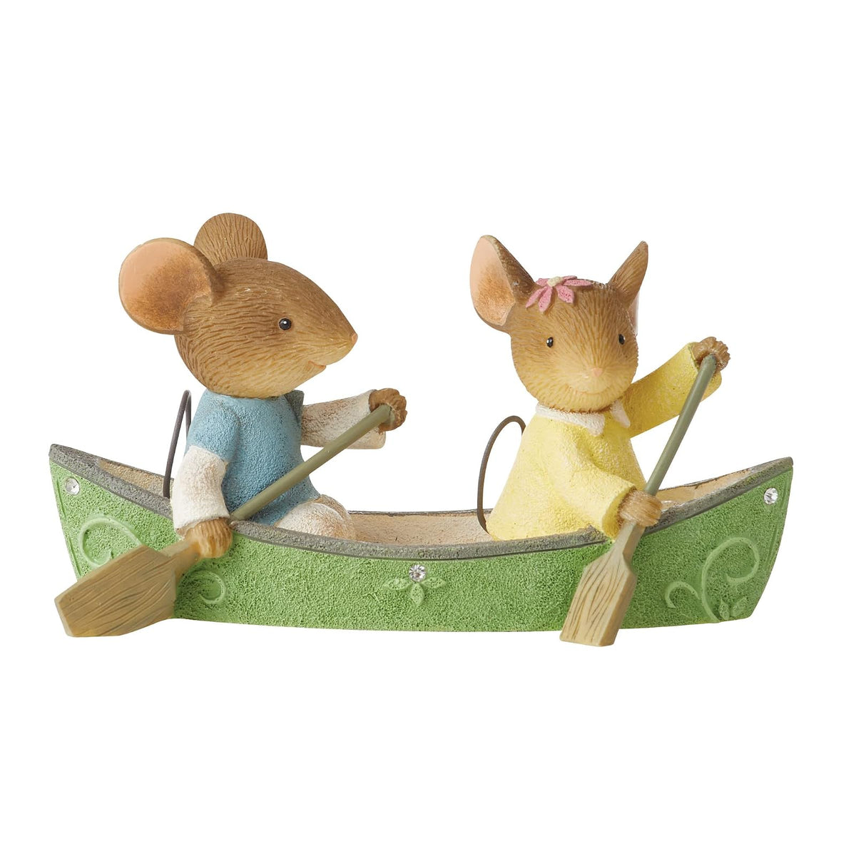 Enesco Tails - Figura en Miniatura con corazón Happy Camper, piragüismo, Mouse, Pareja, 1.73 Pulgadas, Multicolor