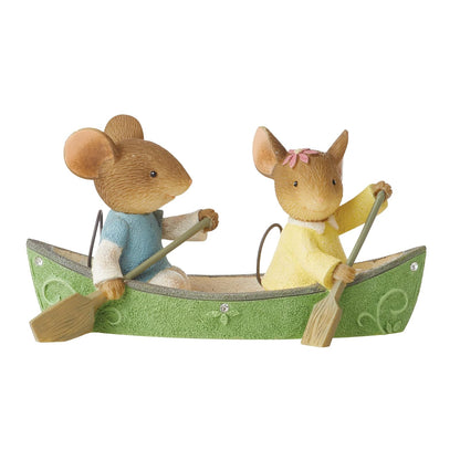 Enesco Tails - Figura en Miniatura con corazón Happy Camper, piragüismo, Mouse, Pareja, 1.73 Pulgadas, Multicolor