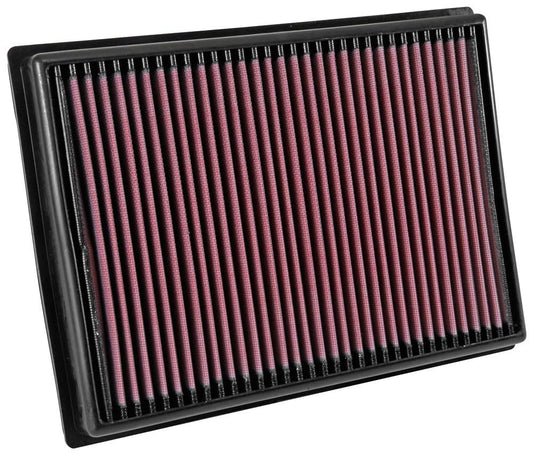 K&N 33-3045 Filtro de Aire de Alto Flujo Lavable para Mitsubishi y Toyota 2004-2024, Rojo, Paquete de 1