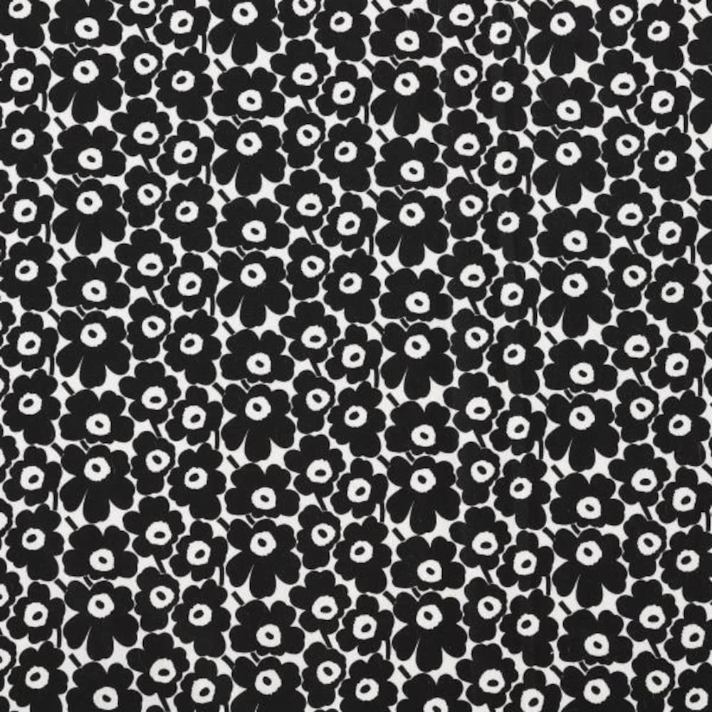 MARIMEKKO - Juego de sábanas de algodón percal para decoración del hogar (Pikkuinen Unikko Negro, matrimonial)