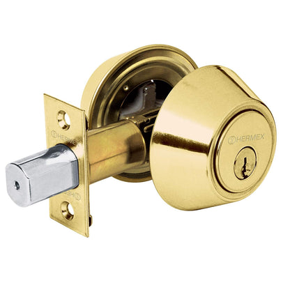 Hermex Basic CERO-32P Cerrojo Doble Cilindro - Latón brillante