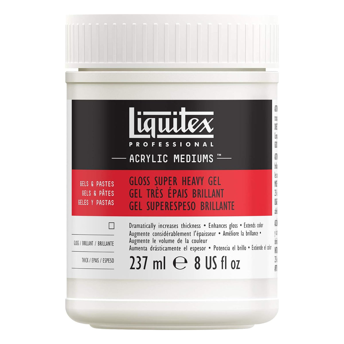 Liquitex Gloss Super Heavy Gel Medium, 8-Ounce