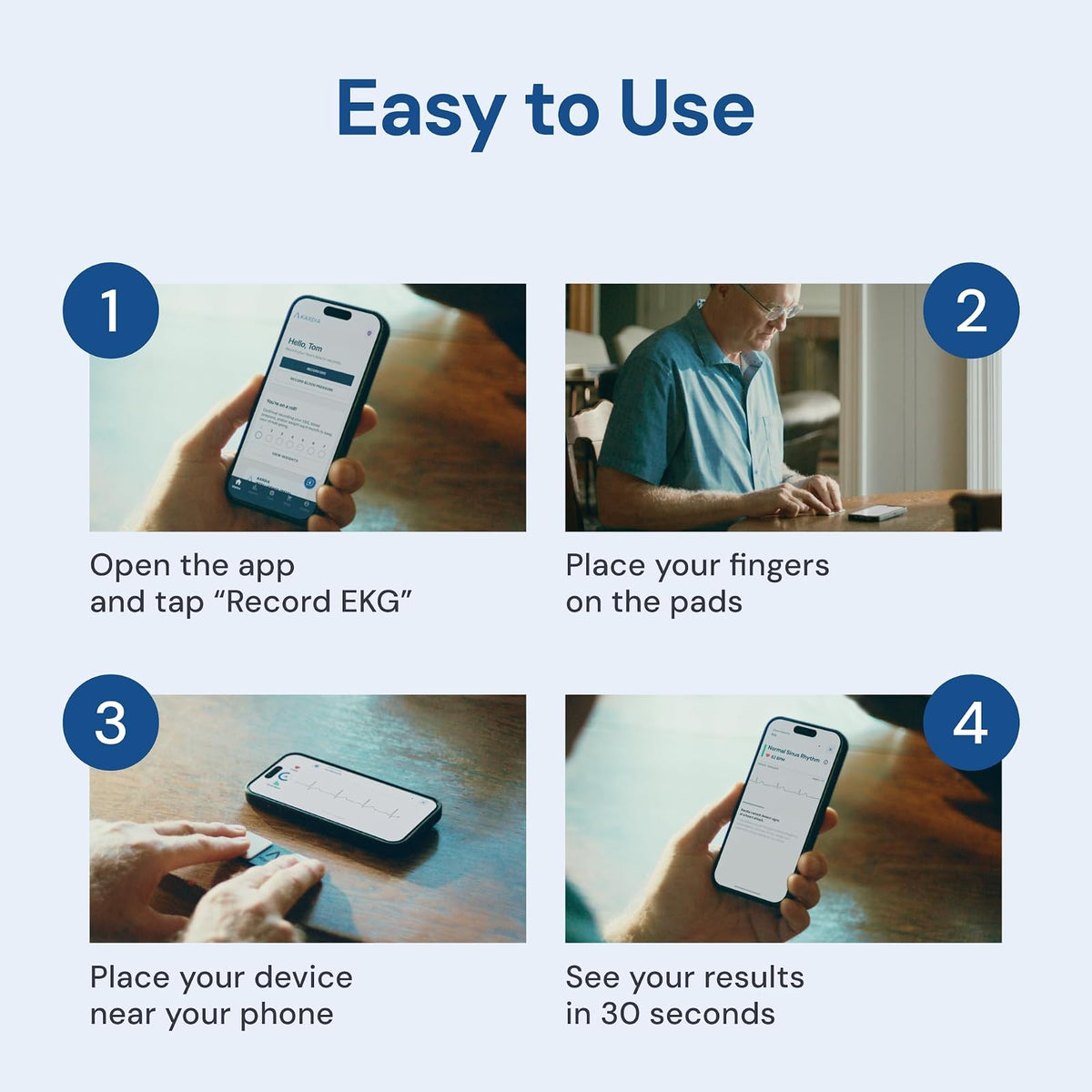 AliveCor® KardiaMobile Monitor ECG | Aprobado por FDA y CE| ECG inalámbrico personal |Funciona con smartphone | Detecta Fibrilación Auricular, Taquicardia y Bradicardia en 30 segundos