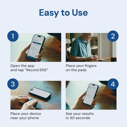 AliveCor® KardiaMobile Monitor ECG | Aprobado por FDA y CE| ECG inalámbrico personal |Funciona con smartphone | Detecta Fibrilación Auricular, Taquicardia y Bradicardia en 30 segundos