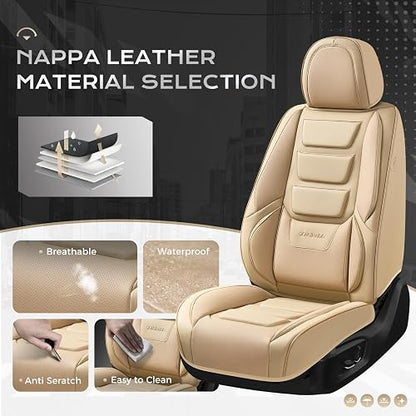 Coverado Fundas de Asiento de Automóvil Delantero Piel Napa Impermeable Universal