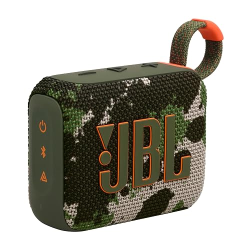 JBL Go 4 Bocina Portátil Bluetooth, 4.2W de Potencia, Reproducción 7 Horas, Resistente al Agua y al Polvo IP67 - Camuflaje