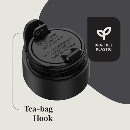 Contigo AUTOSEAL West Loop - Taza de viaje de acero inoxidable aislada al aspiradora con tapa fácil de limpiar, 12 onzas, negro mate