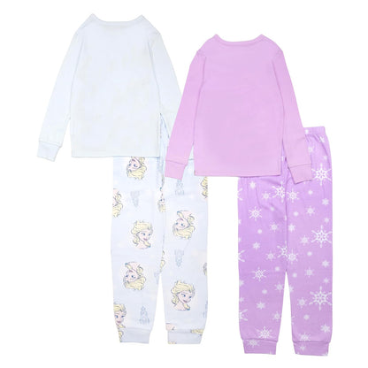 Disney 4-Piece Snug-fit Cotton Pajama Set, Soft & Cute for Kids Juego de pijamaNiñas