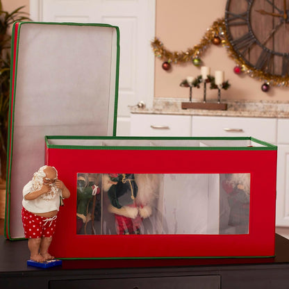Household Essentials 554RED Figurine Holiday Vision Storage Box Chest, 8-Piece