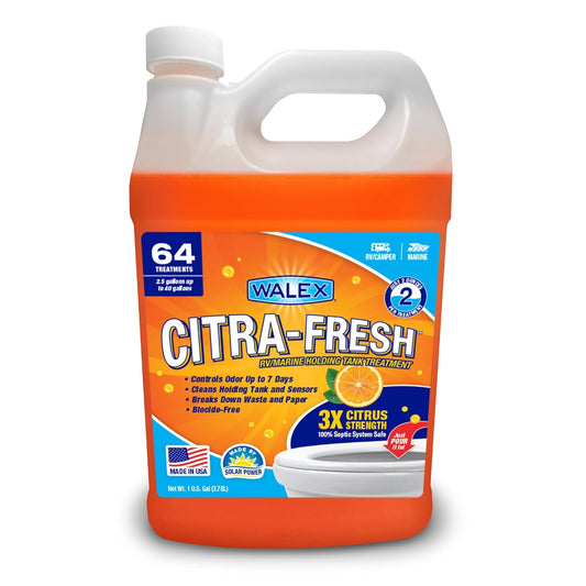 Walex Citra-Fresh - Desodorizador de Tanque de retención de Agua líquido portátil, Marino, Caravana y RV, para descomposición rápida de residuos y Papel higiénico para Evitar obstrucciones, Tanque