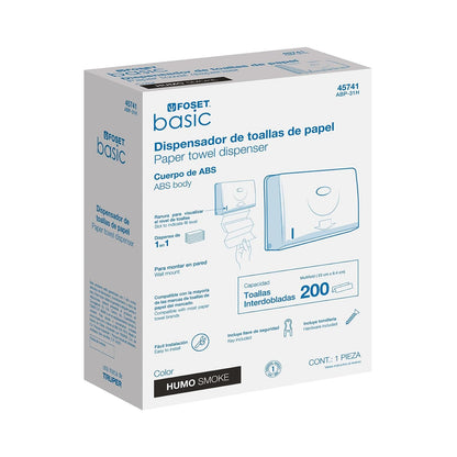 Dispensador p/Toallas Papel, Humo, Basic