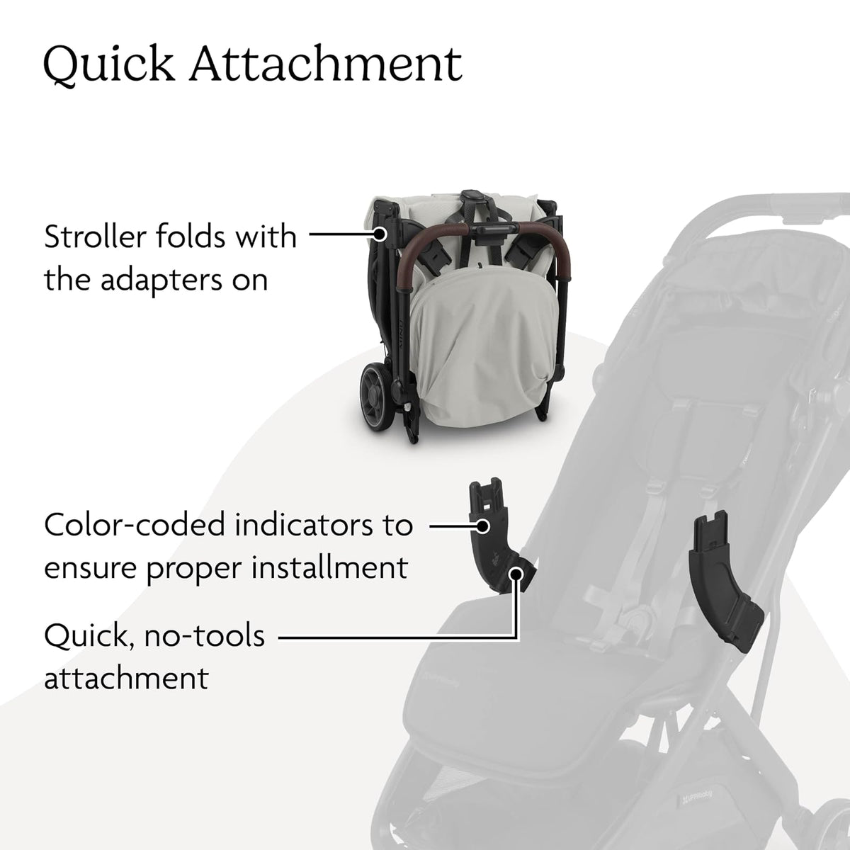 UPPAbaby | Adaptador Carriola MINU V3 | Compatible Asientos Modelo ARIA MESA | Sistema De Viaje Seguro | Instalación Facil Uso Diario Diseño Compacto Resistente | Incluye Juego 2piezas | Color Negro