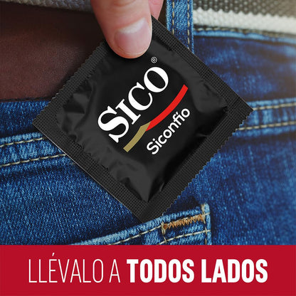 Sico Sensitive, condones delgados de hule látex natural, cartera con 36 piezas