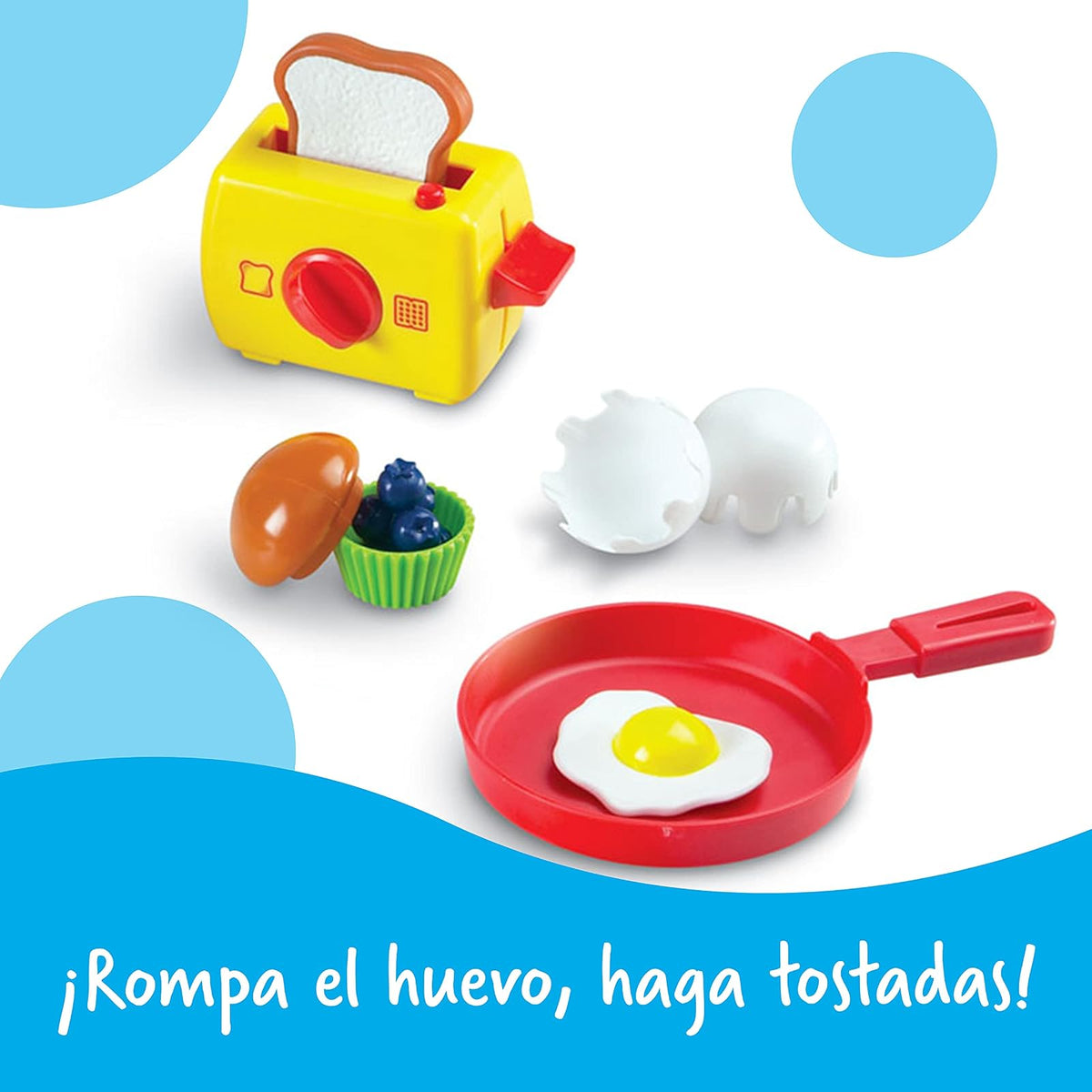 Learning Resources Pretend & Play Rise & Shine Breakfast - 21 Piezas, 3+ años Juegos de Imitacion, Juegos de Cocina de Juguete, Comida de Juguete para niños, Set de Cocina de Juguete