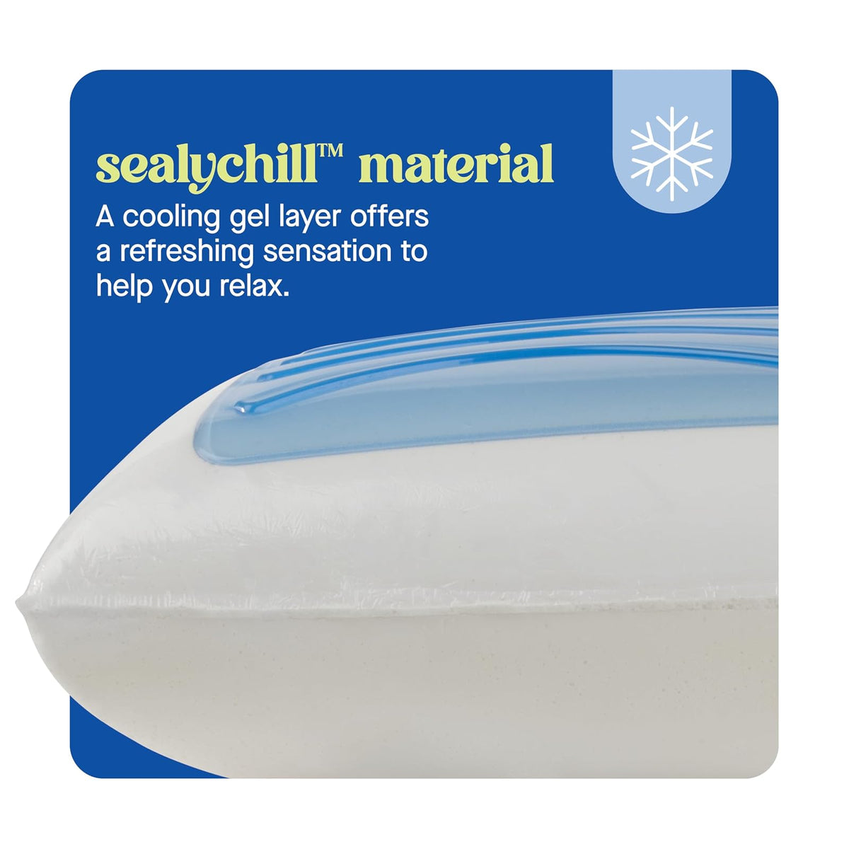 SEALY Dreamlife Almohada refrescante de Espuma viscoelástica tamaño King con Gel de refrigeración SealyChill, Funda extraíble Lavable a máquina, Fabricada en los Estados Unidos, Color Blanco