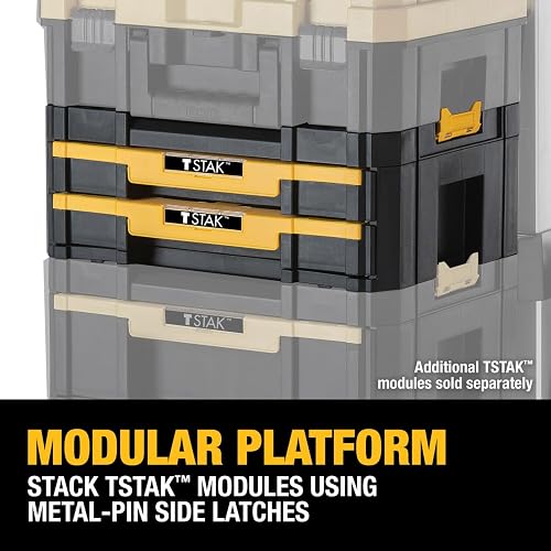 DEWALT Caja Organizadora de Herramientas TSTAK de 2 Cajones DWST17804