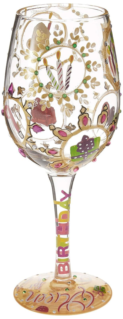 Lolita Glassware 4054095 Queen For A Day Wine Glass, 9", Multicolor