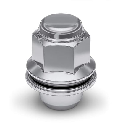 White Knight 5307-4 Chrome Medium Mag Lug Nut with Washer - 4 Piece