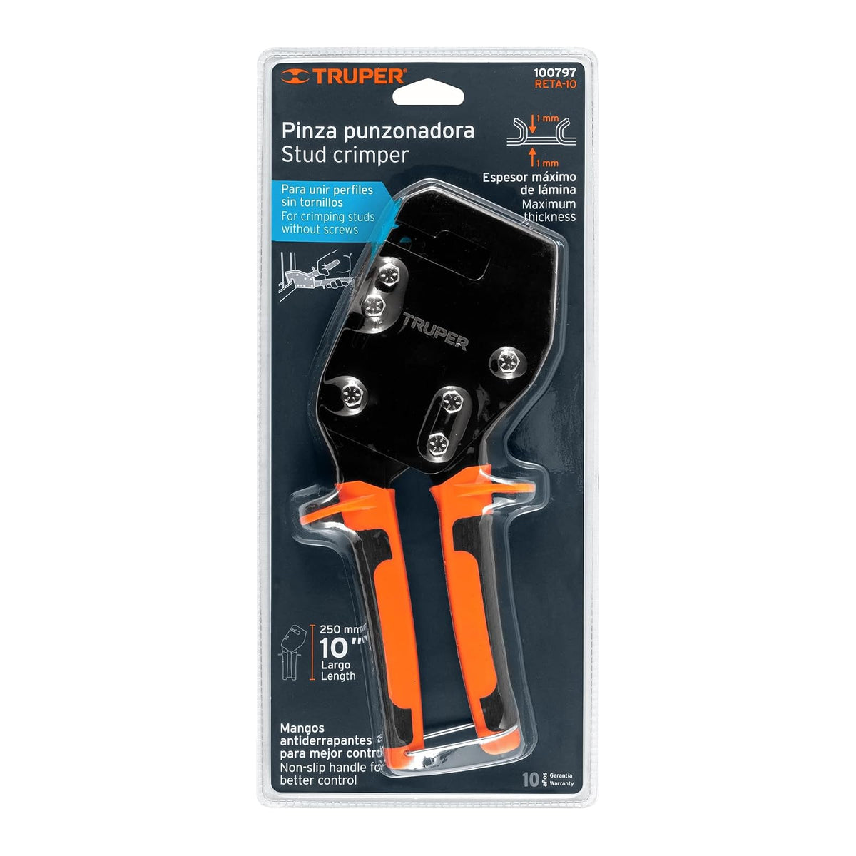 Truper RETA-10, Punzonadora 10" de Perfiles para Tablaroca y Aluminio