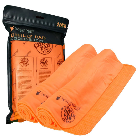 FROGG TOGGS Standard Chilly Pad Cooling Towels, Orange-2 Pack, 33" x 13"