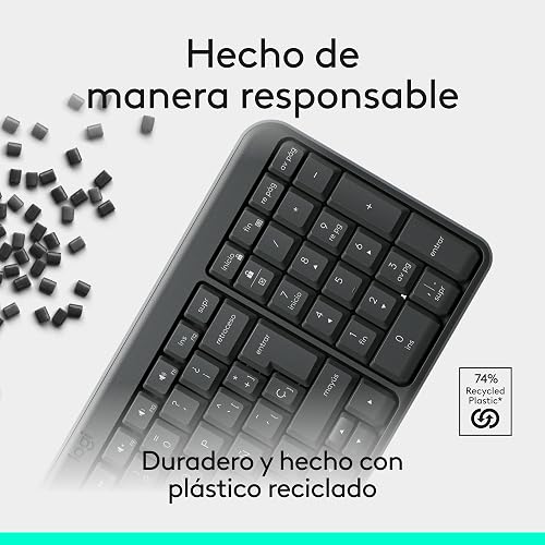 Logitech K250 Teclado Compacto Bluetooth para Windows, ChromeOS ó iOS, Batería de 12 Meses - Color Grafito