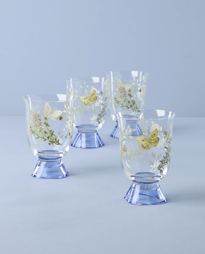 Lenox 897832 - Juego de 4 vasos cortos con diseño de mariposas
