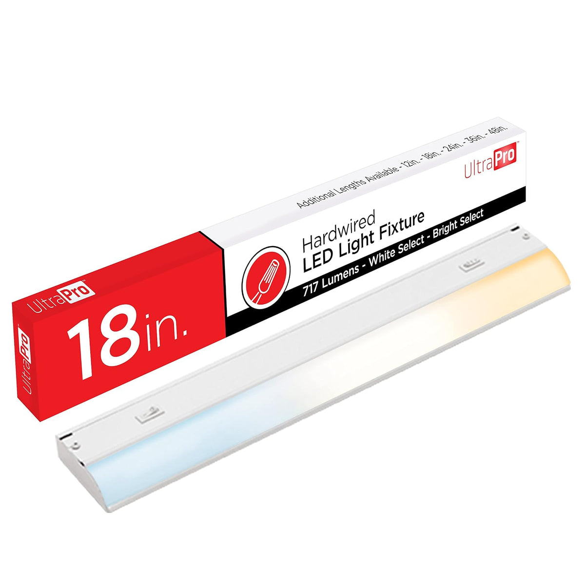UltraPro Lámpara LED de Alambre Directo para Bajo Gabinete, Blanco Seleccionable - 43 cm (18 pulgadas)