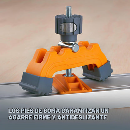 Bora 542011 Bora WTX Track Clamps Pair | Juego de 2 abrazaderas de guía para cortes angulares precisos para WTX y NGX, fijación rápida.