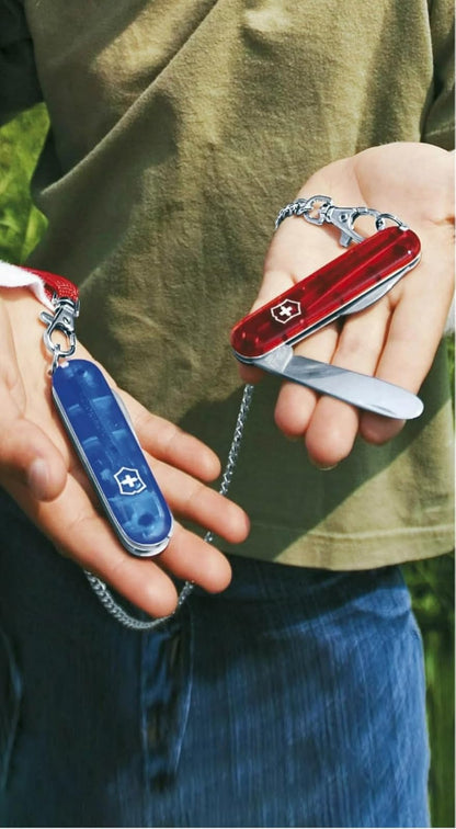 Victorinox Navaja para Niños, Color Rosa Transparente, 9 Usos