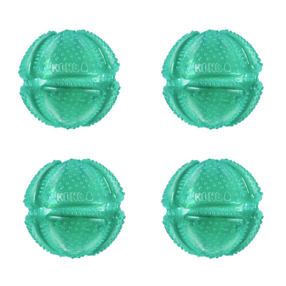 Kong Pelota Dental Mediano con Ranuras Verde Agua para Todos los Perros