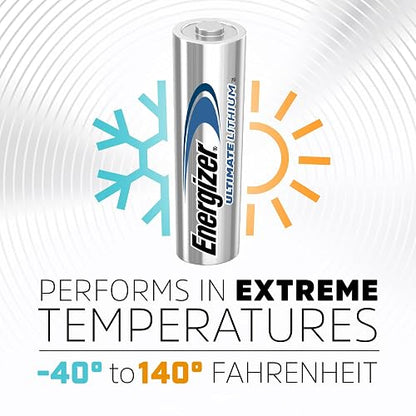 Energizer Ultimate Lithium AA 24 Unidades | Baterías de Litio, almacenamiento 20 años, a prueba de fugas, dispositivos críticos