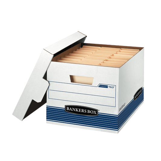 Caja bancaria Stor/Archivo Resistencia media Cajas de almacenaje con tapa de elevación, Carta/Legal, Paquete de 20(0076315)