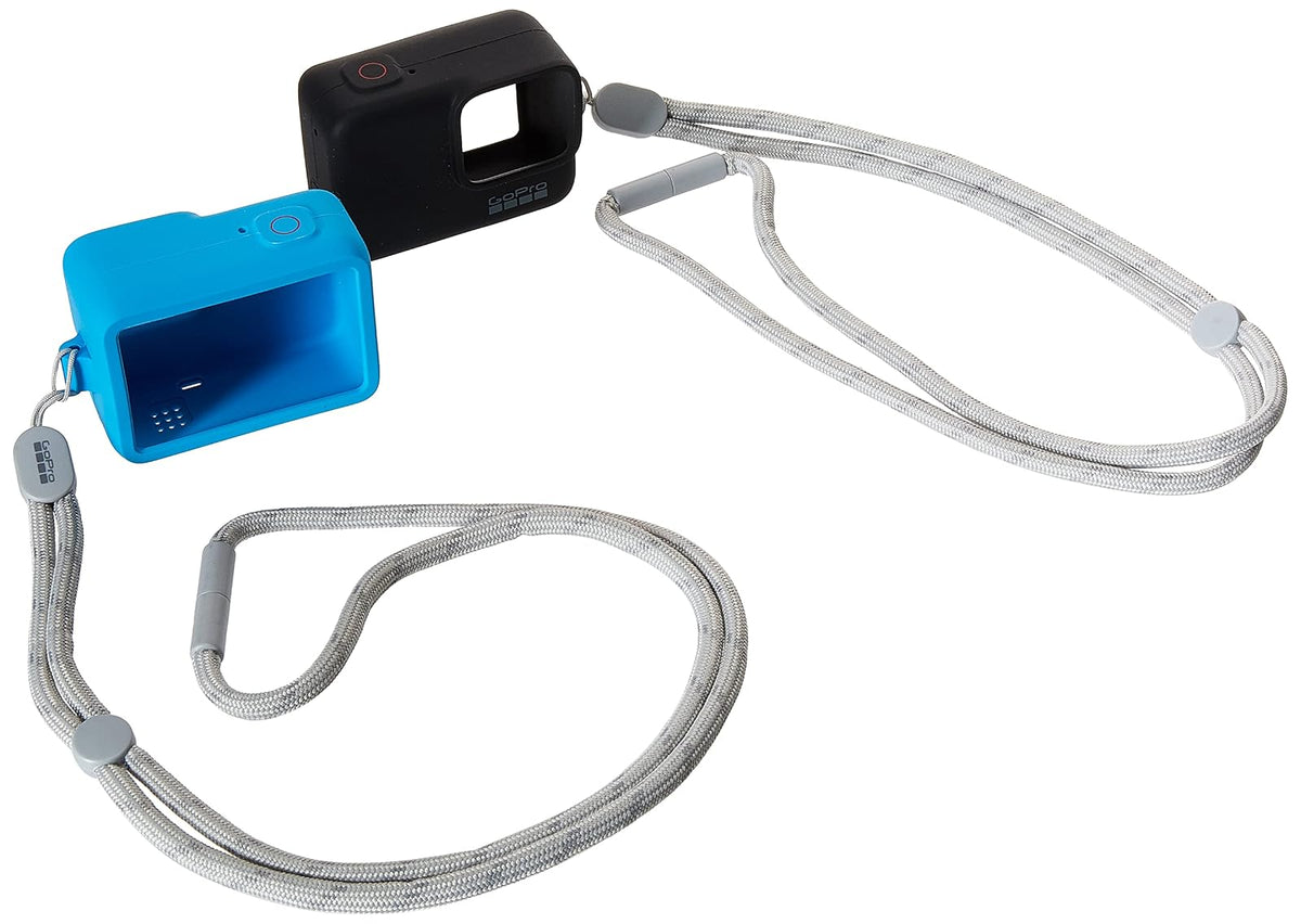GoPro HERO7 Black Bundle de Accesorios - Funda Sleeve Lanyard Negra + Funda Sleeve Lanyard Azul + Super Suit + Floaty
