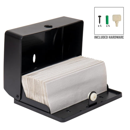 Mind Reader - Dispensador de Toallas de Papel, Soporte para Toallas de Papel, Montaje en Pared, baño, 10.25 Pulgadas de Largo x 3.75 Pulgadas de Ancho x 8 Pulgadas de Alto, Juego de 3, Color Negro