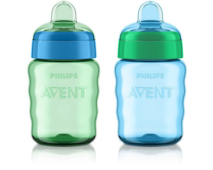 Philips Avent My Easy Sippy Taza Entrenadora Antiderrames, 266 ml - Azul - Verde - 266.16 milliliters