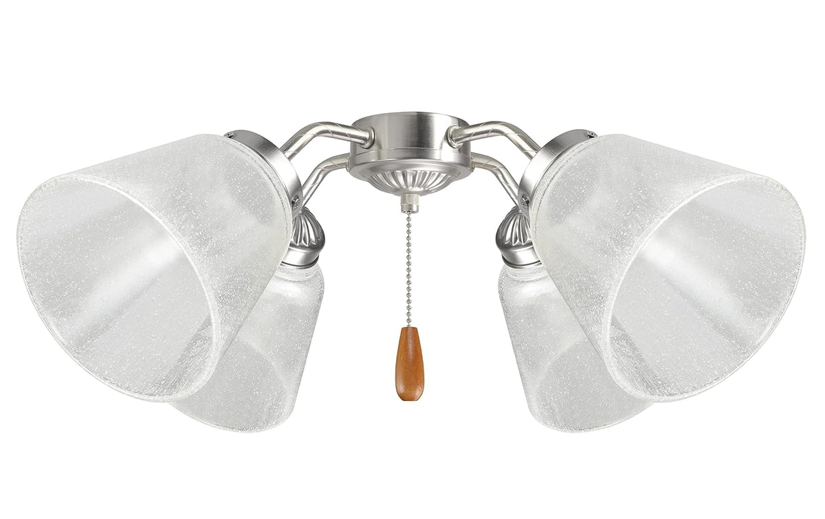 Aspen Creative 23174-60-4, Transitional Clear Ceiling Fan Replacement Glass Shade, 2-1/8" Fitter, Size: 4-3/4" D x 4-3/4" H, 4Pcs/Pack